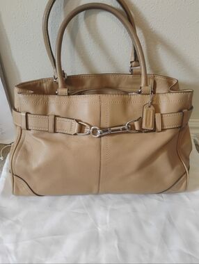 Coach Hampton Tan Leather Satchel F11200